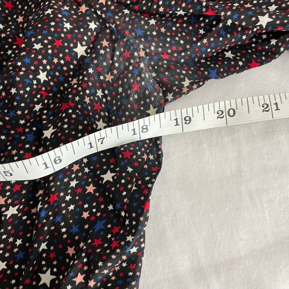 Madewell Black Silk Ruffle-Hem Wrap Top in Starry Night Women’s Size Large - Picture 2 of 10